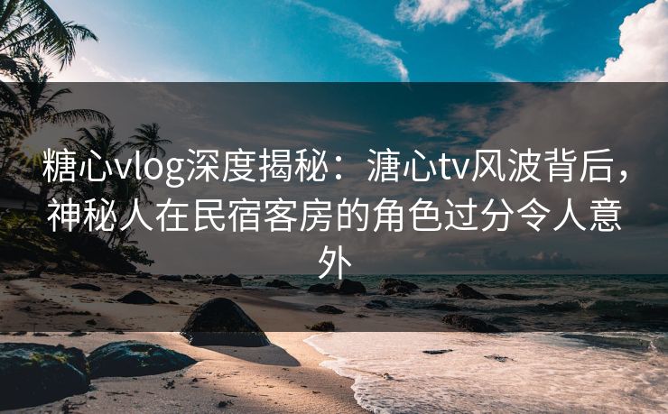糖心vlog深度揭秘:溏心tv风波背后,神秘人在民宿客房的角色过分令人意外 糖心vlog深度揭秘:溏心tv风波背后,神秘人在民宿客房的角色过分令人意外